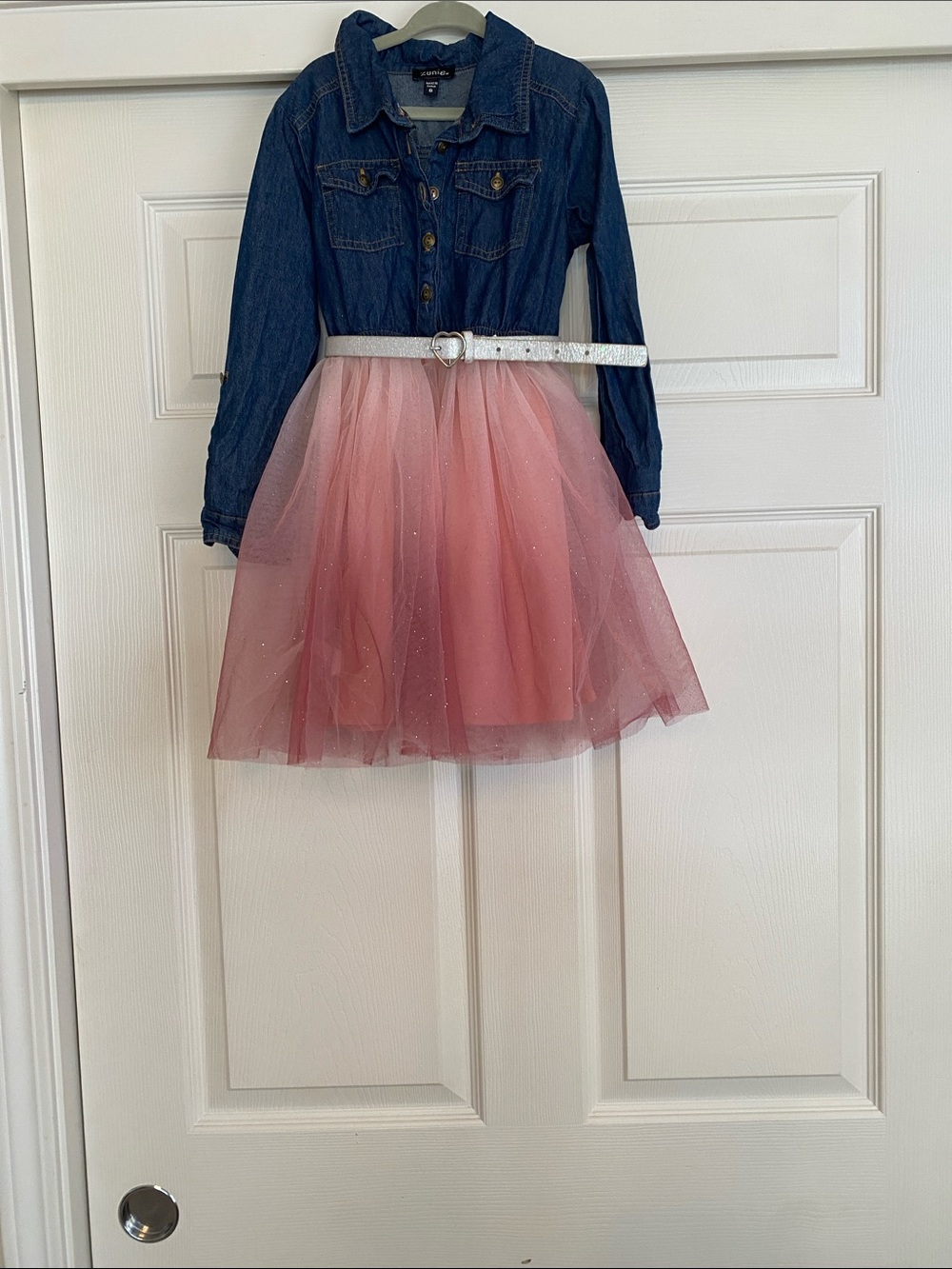 Denim with Pink Tulle Skirt Outfit